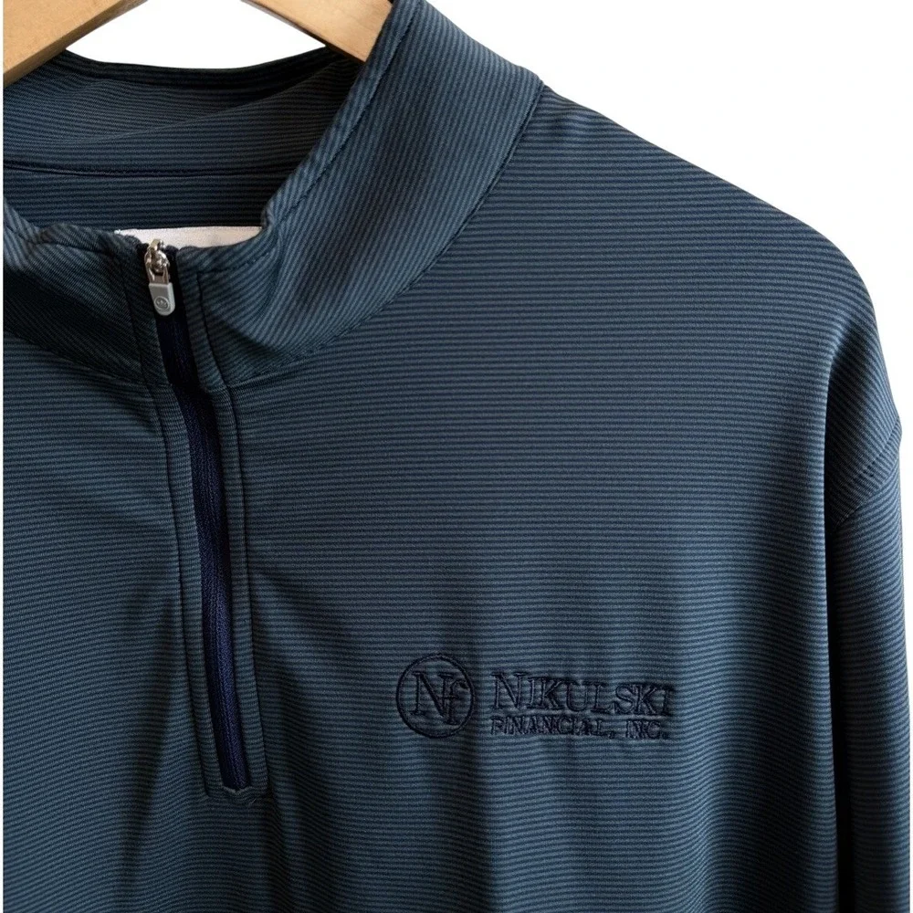 Peter Millar Perth Performance Quarter Zip Pullover Mens XXL Navy Blur Golf